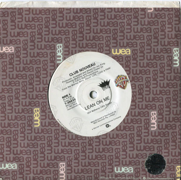 Club Nouveau – Lean On Me (E/Generic) – 7", AU 1987 - Image 3