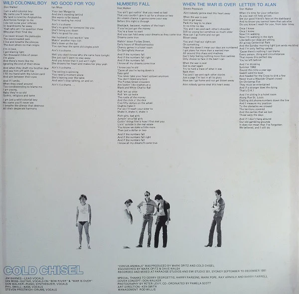 Cold Chisel – Circus Animals (VG/VG+) – LP, AU 1982 - Image 4