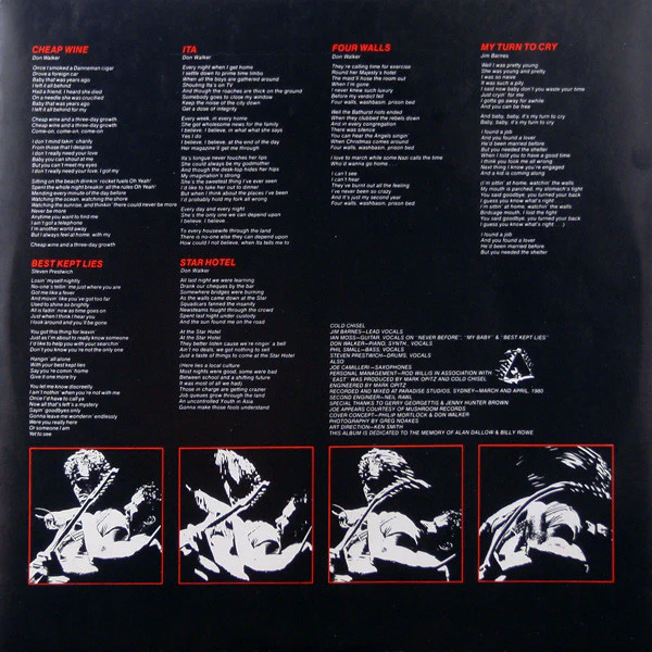 Cold Chisel – East (VG+/VG+) – LP, AU 1980 - Image 4