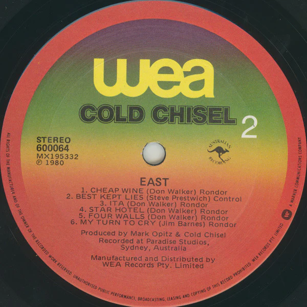 Cold Chisel – East (VG+/VG+) – LP, AU 1980 - Image 6