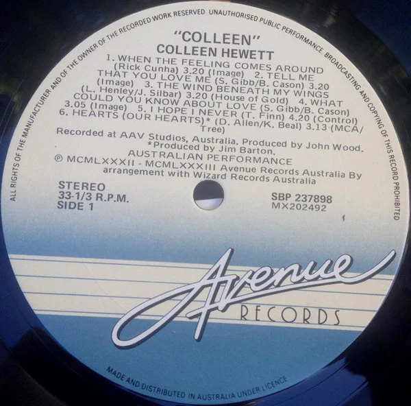 Colleen Hewett – Colleen (VG+/VG+) – LP, AU 1983 - Image 4