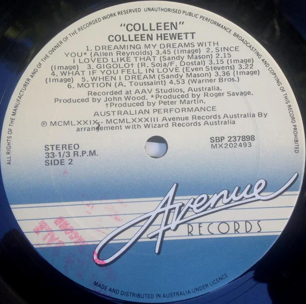 Colleen Hewett – Colleen (VG+/VG+) – LP, AU 1983 - Image 5