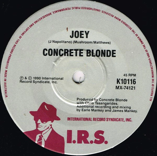 Concrete Blonde – Joey (VG+/VG+) – 7", AU 1990 - Image 3