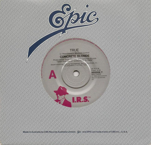 Concrete Blonde – True / Cold Part Of Town (VG+/Generic) – 7", AU 1987 - Image 3