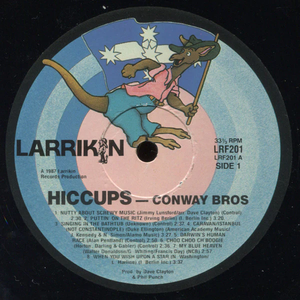 Conway Brothers Hiccups Orchestra – Hiccups (VG+/VG+) – LP, AU 1987 - Image 3