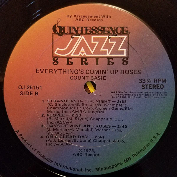 Count Basie – Everything's Comin' Up Roses (VG+/VG+) – LP, US 1978 - Image 4