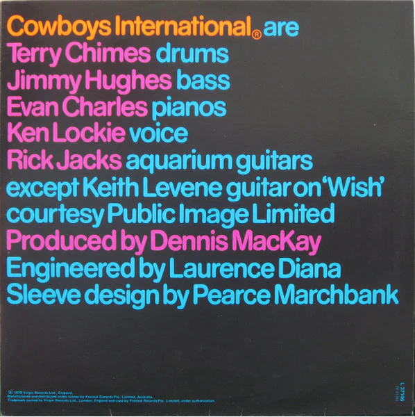 Cowboys International – The Original Sin (VG+/VG+) – LP, AU 1979 - Image 2