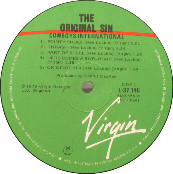 Cowboys International – The Original Sin (VG+/VG+) – LP, AU 1979 - Image 3