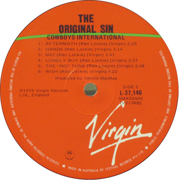 Cowboys International – The Original Sin (VG+/VG+) – LP, AU 1979 - Image 4