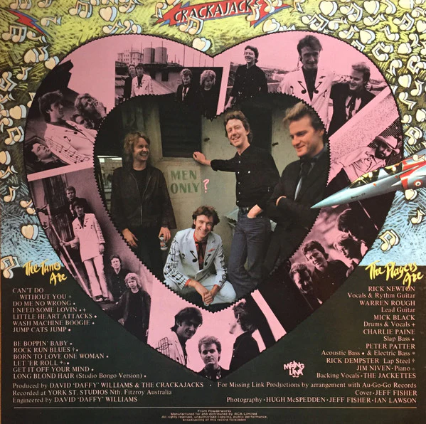 Crackajacks – Little Heart Attacks (VG+/VG+) – LP, AU 1981 - Image 2