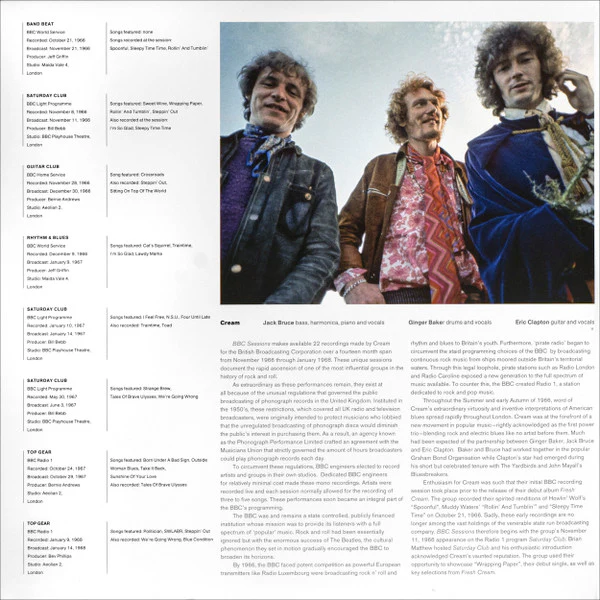Cream – BBC Sessions (NM/NM) – LP, EU 2019 - Image 2