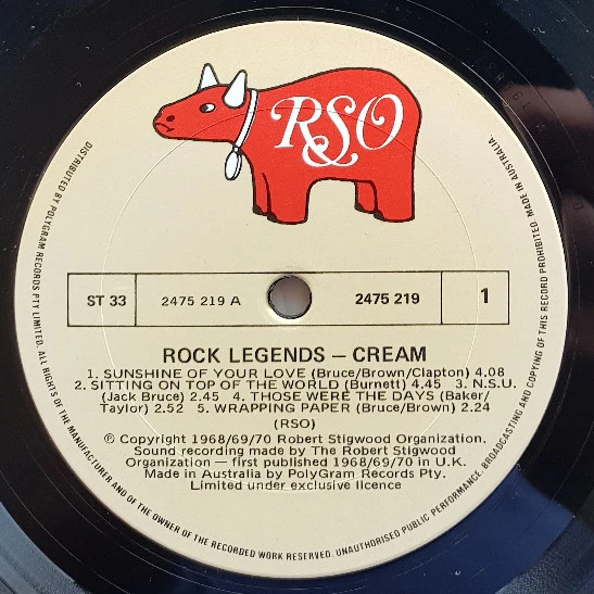 Cream – Rock Legends (VG+/VG+) – LP, AU 1980 - Image 3