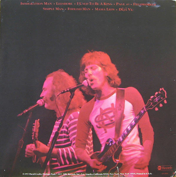 Crosby & Nash – Live (VG/VG) – LP, US 1977 - Image 2
