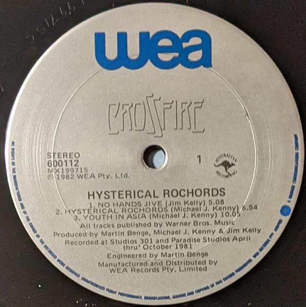 Crossfire – Hysterical Rochords (E/E) – LP, AU 1982 - Image 5