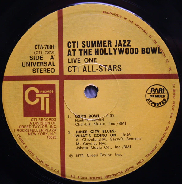 CTI All-Stars – CTI Summer Jazz At The Hollywood Bowl Live One (VG+/VG) – LP, PH - Image 5
