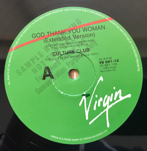Culture Club – God Thank You Woman (VG+/VG+) – 12", AU 1986 - Image 3