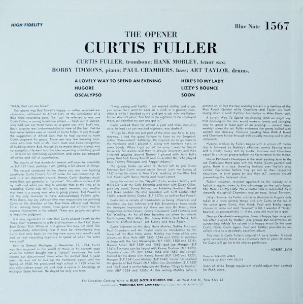 Curtis Fuller – The Opener (E/E) – LP, JP 1984, No OBI - Image 2