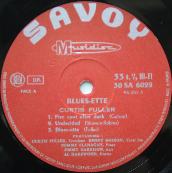 Curtis Fuller's Quintet – Blues-ette (VG/VG) – LP, FR - Image 3