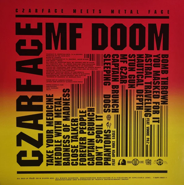 Czarface, MF Doom – Czarface Meets Metal Face (VG+/VG+) – LP, US 2021 - Image 3