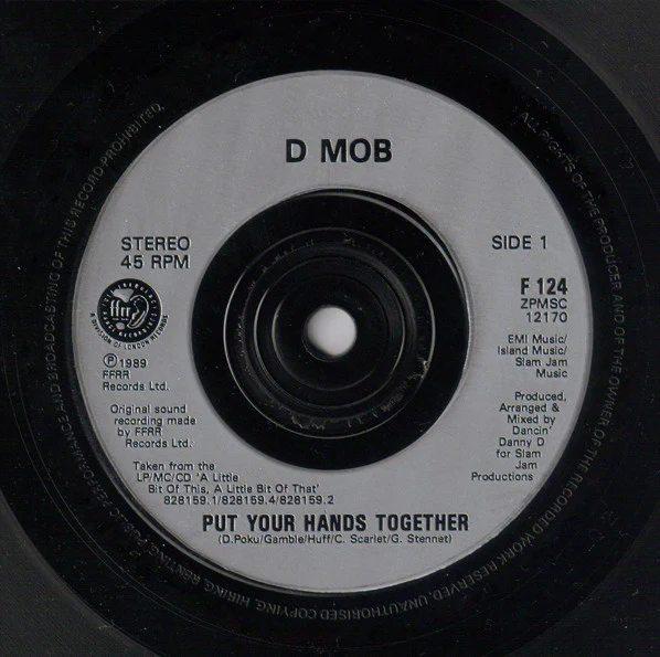 D Mob – Put Your Hands Together (VG/VG+) – 7", UK 1989 - Image 3