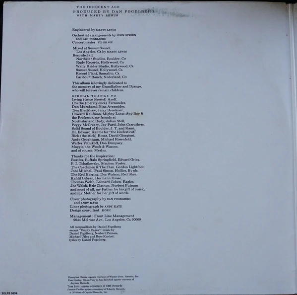 Dan Fogelberg – The Innocent Age (VG+/VG+) – 2xLP, AU 1981 - Image 2