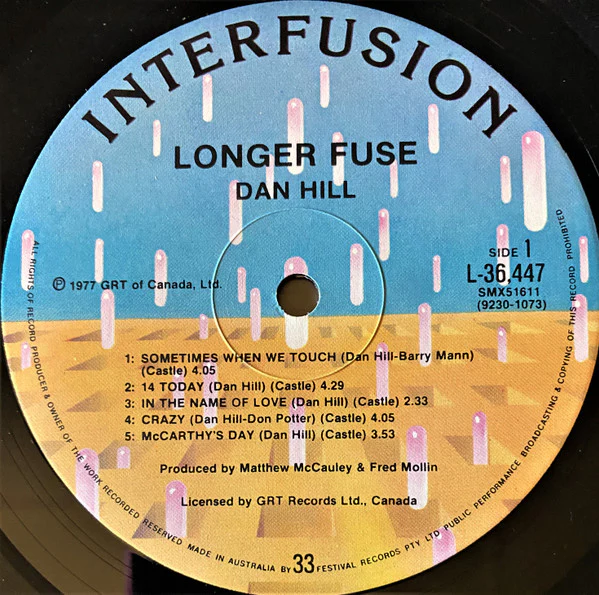 Dan Hill – Longer Fuse (VG/VG+) – LP, AU 1977 - Image 5