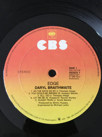 Daryl Braithwaite – Edge (VG+/VG+) – LP, AU 1988 - Image 3