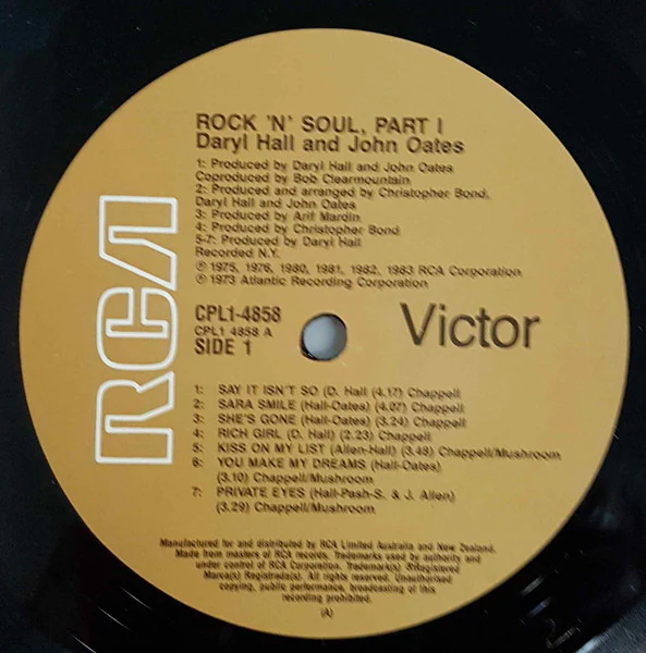 Daryl Hall & John Oates – Rock 'N Soul Part 1 (VG+/VG) – LP, AU 1984 - Image 5