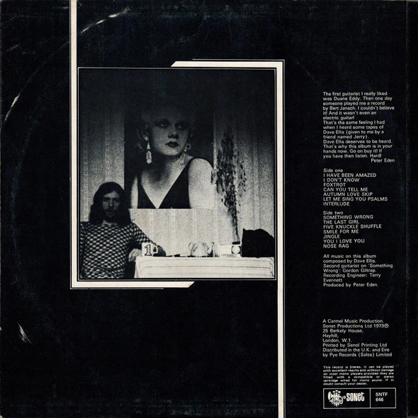 Dave Ellis – Album (E/VG+) – LP, UK 1973 - Image 2