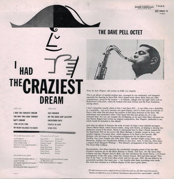 Dave Pell Octet – I Had The Craziest Dream (VG+/VG+) – LP, ES 1983 - Image 2