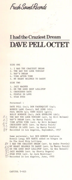 Dave Pell Octet – I Had The Craziest Dream (VG+/VG+) – LP, ES 1983 - Image 3