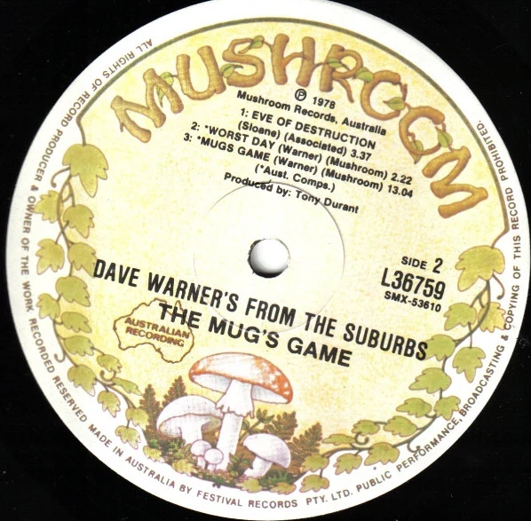 Dave Warner's From The Suburbs – Mug's Game (E/E) – LP, AU 1978 - Image 6