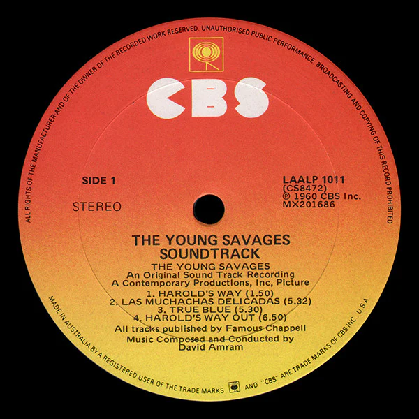 David Amram – The Young Savages (An Original Sound Track Recording) (E/VG+) – LP, AU 1981 - Image 3