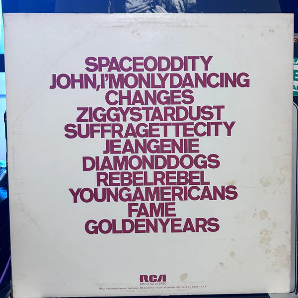 David Bowie – ChangesOneBowie (VG/VG+) – LP, US 1976 - Image 2