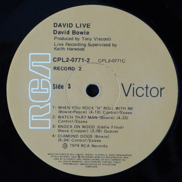 David Bowie – David Live (G+/VG) – 2xLP, AU - Image 6