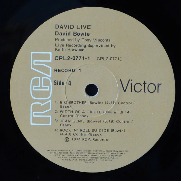 David Bowie – David Live (G+/VG) – 2xLP, AU - Image 7