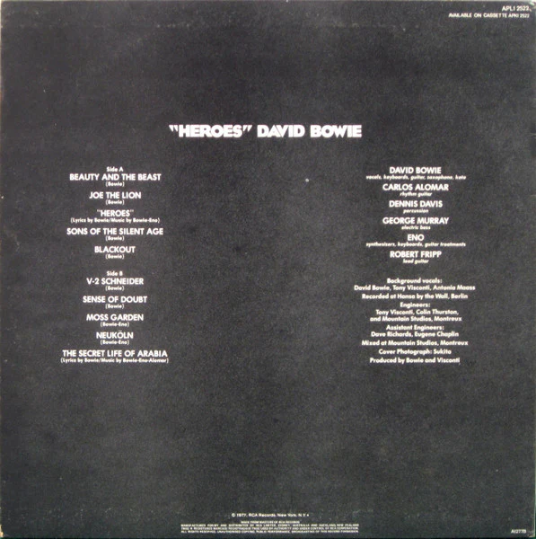 David Bowie – "Heroes" (VG+/VG) – LP, AU 1977 - Image 2