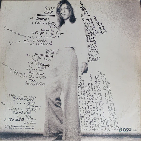 David Bowie – Hunky Dory (VG+/VG+) – LP, US 1990 - Image 6