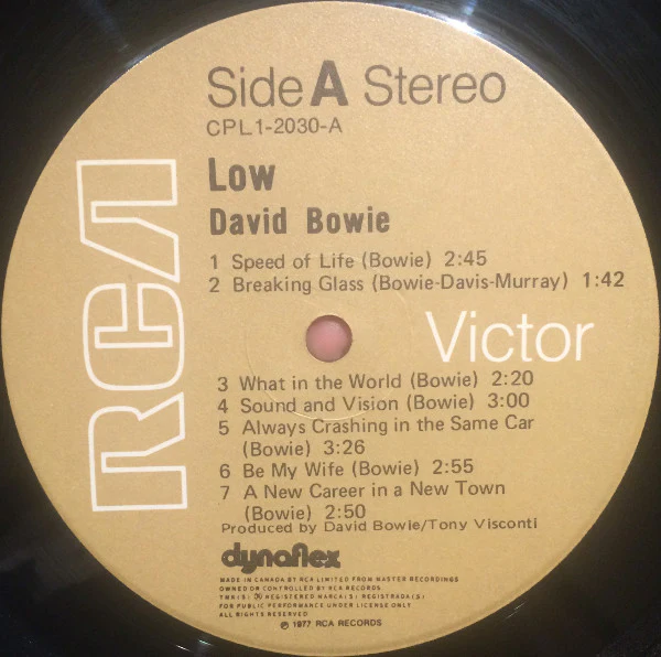 David Bowie – Low (VG+/VG+) – LP, CA 1977 - Image 3