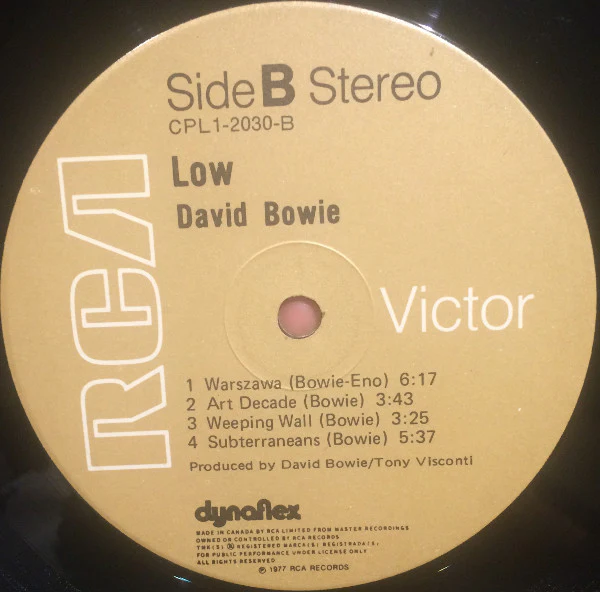 David Bowie – Low (VG+/VG+) – LP, CA 1977 - Image 4