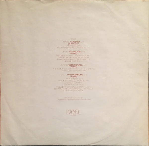 David Bowie – Low (VG+/VG+) – LP, CA 1977 - Image 5