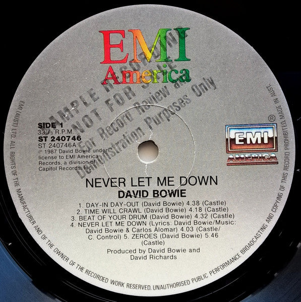 David Bowie – Never Let Me Down (VG+/VG+) – LP, AU 1987 - Image 3