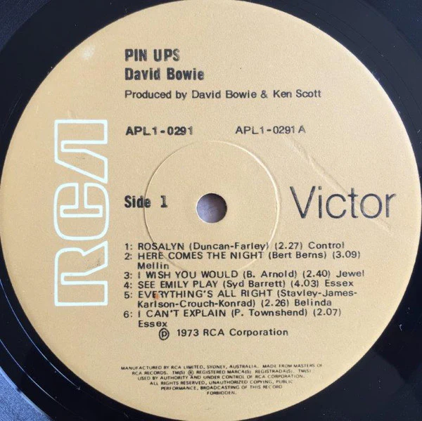David Bowie – Pinups (VG+/VG+) – LP, AU 1979 - Image 5