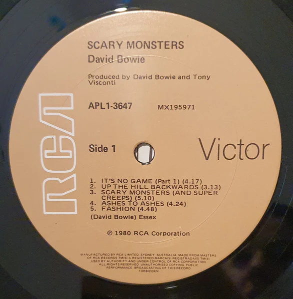 David Bowie – Scary Monsters (VG+/VG+) – LP, AU 1980 - Image 3