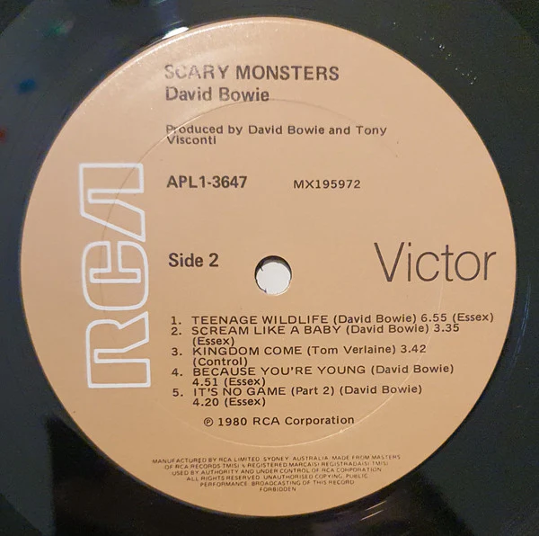 David Bowie – Scary Monsters (VG+/VG+) – LP, AU 1980 - Image 4