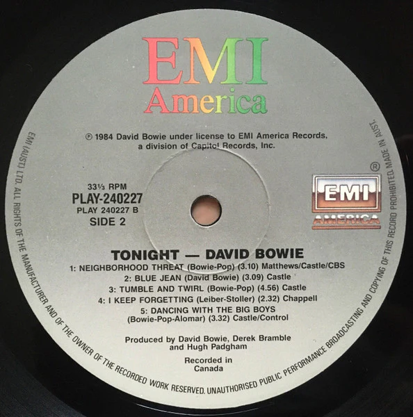 David Bowie – Tonight (NM/NM) – LP, AU 1984 - Image 4