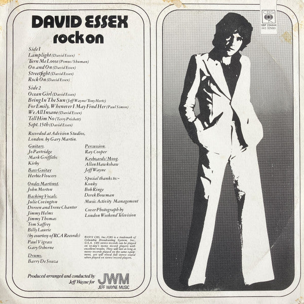 David Essex – Rock On (VG+/VG+) – LP, AU 1973 - Image 2