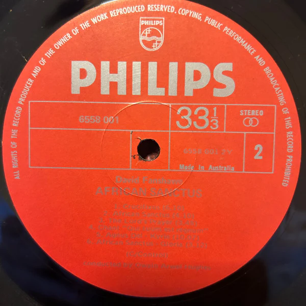 David Fanshawe – African Sanctus (E/E) – LP, AU 1973 - Image 5