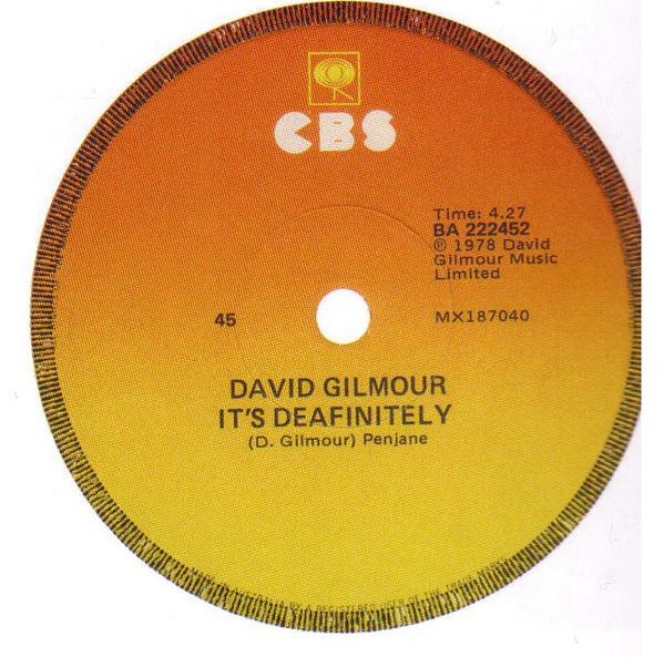 David Gilmour – There's No Way Out Of Here (VG+/Generic) – 7", AU 1978 - Image 3