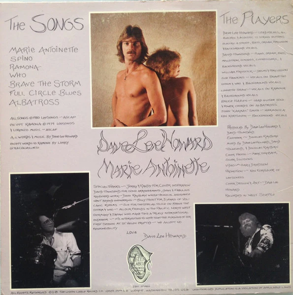 David Lee Howard – Marie Antoinette (VG+/VG) – LP, US 1980 - Image 2